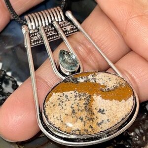 Bohemian Brown Picture Jasper Pendant 2 1/4”